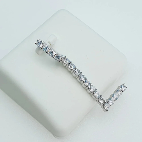 "925 Sterling Silver Cubic Zirconia Initial Pendant, UU1P6A6178 - Picture 7 of 10